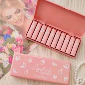 10pcs Dragon Ranee Mini Fruity Lipstick Set