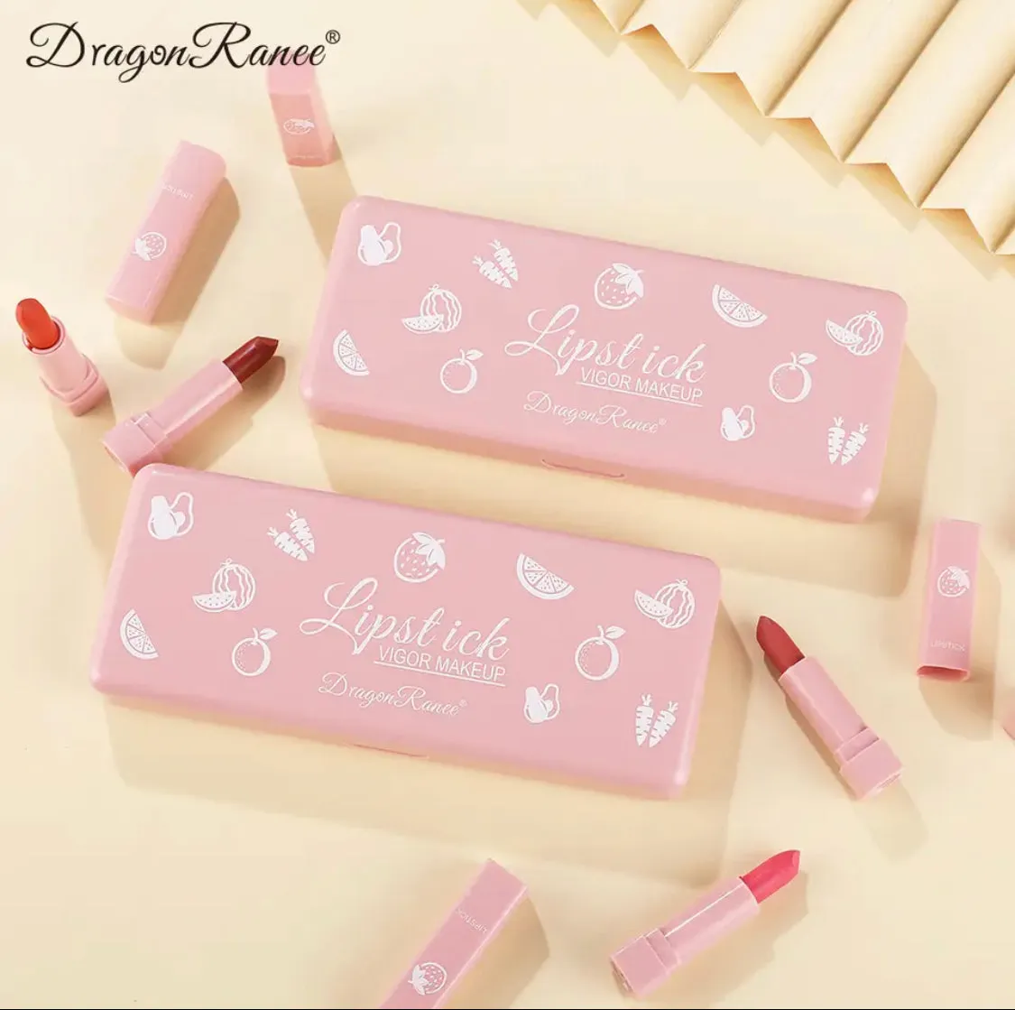 10pcs Dragon Ranee Mini Fruity Lipstick Set