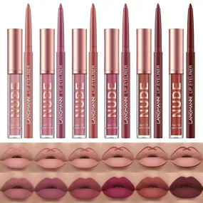 12-Piece Velvet Matte Lipstick and Liner Collection – Long-Lasting, Waterproof Makeup Gift Set