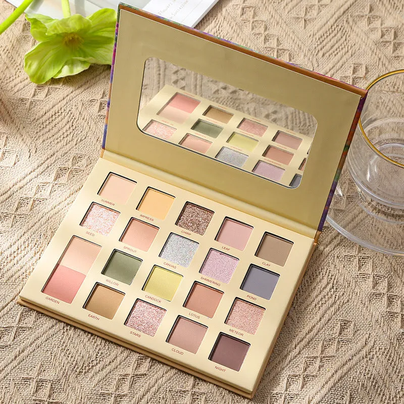 20 Colors Shiny Eyeshadow Palette Matte Rose Color Earth Eye Shadow Polarized Glitter