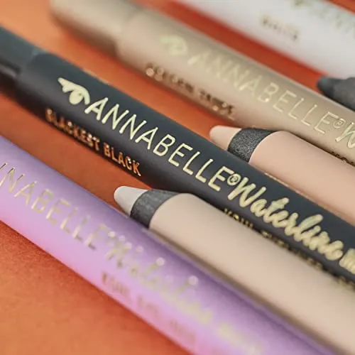 Annabelle Waterline Matte Kohl Eyeliner Pencil, Khaki, Intense Colours, Matte Finish, Easy-To-Apply, Long-Lasting 10h, Waterproof, Transferproof, Cruelty-Free, 1.2 g
