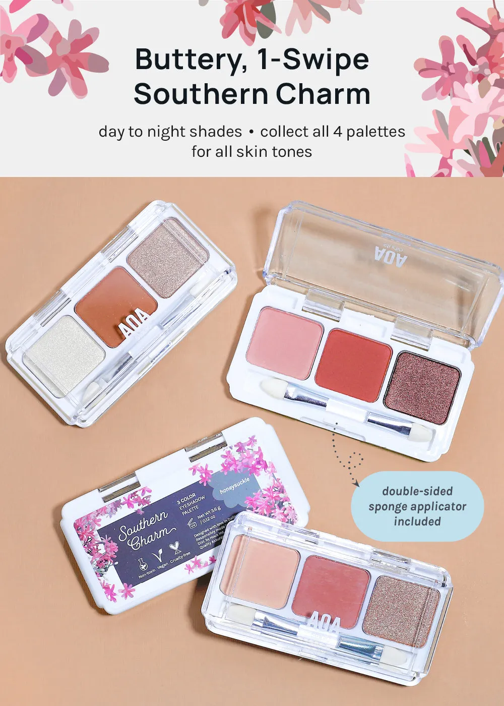 AOA Southern Charm 3 Color Eyeshadow Palettes