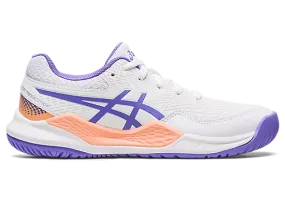 Asics Kids's GEL-RESOLUTION 9 GS Tennis Shoes in White/Amethyst