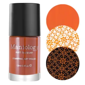Autumn Blossom: Chrysanthemum (B302) Burnt Orange Stamping Polish