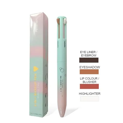 BeauFairy 4 in 1 Makeup Pen, Eye Liner, Brow Liner, Lip Liner, Highlighter Pen, All in One Waterproof Long-Lasting Multi-function Beauty Pencil, Facial Makeup Easy Carry Cosmetic for Wedding Party