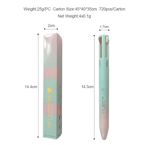 BeauFairy 4 in 1 Makeup Pen, Eye Liner, Brow Liner, Lip Liner, Highlighter Pen, All in One Waterproof Long-Lasting Multi-function Beauty Pencil, Facial Makeup Easy Carry Cosmetic for Wedding Party