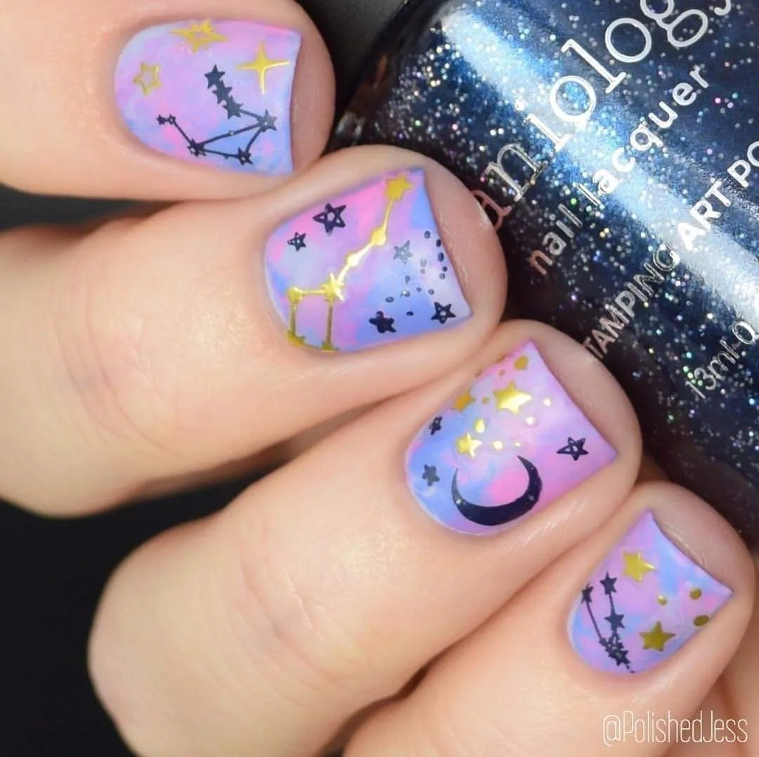 Celestial (B239) - Dark Navy Shimmer Stamping Polish