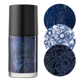 Celestial (B239) - Dark Navy Shimmer Stamping Polish