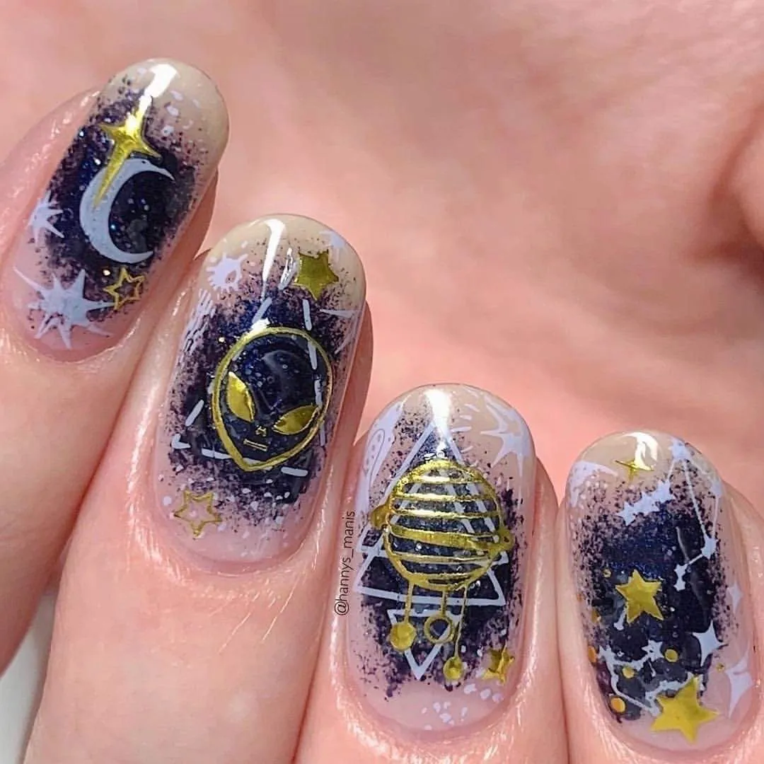 Celestial (B239) - Dark Navy Shimmer Stamping Polish
