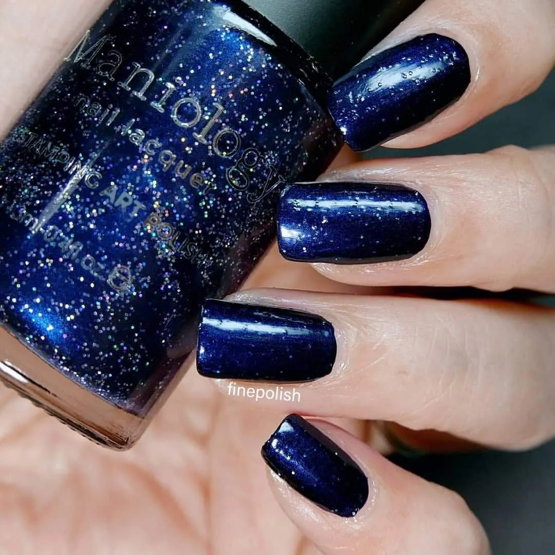 Celestial (B239) - Dark Navy Shimmer Stamping Polish