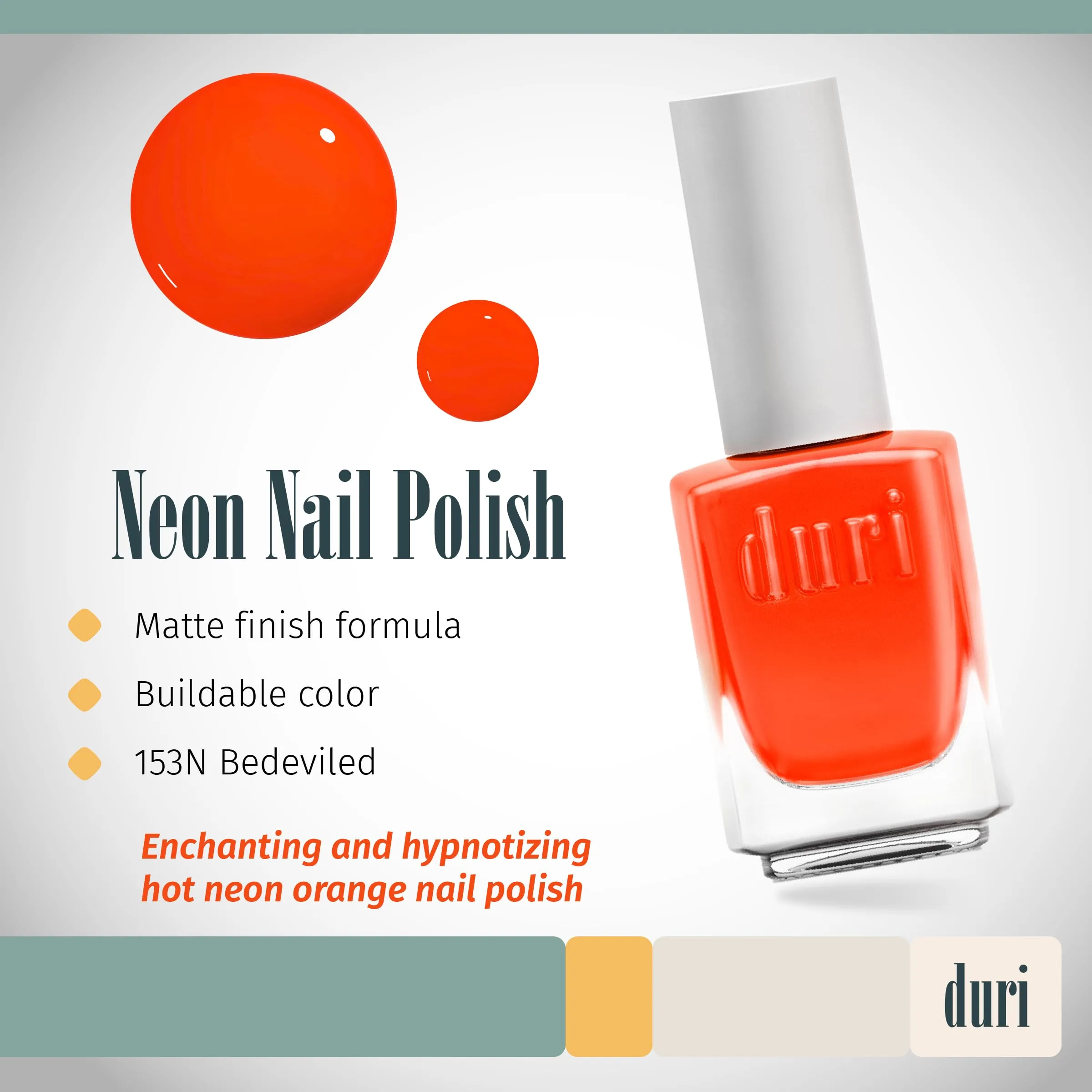 duri 153N Bedeviled - Neon Orange Nail Polish