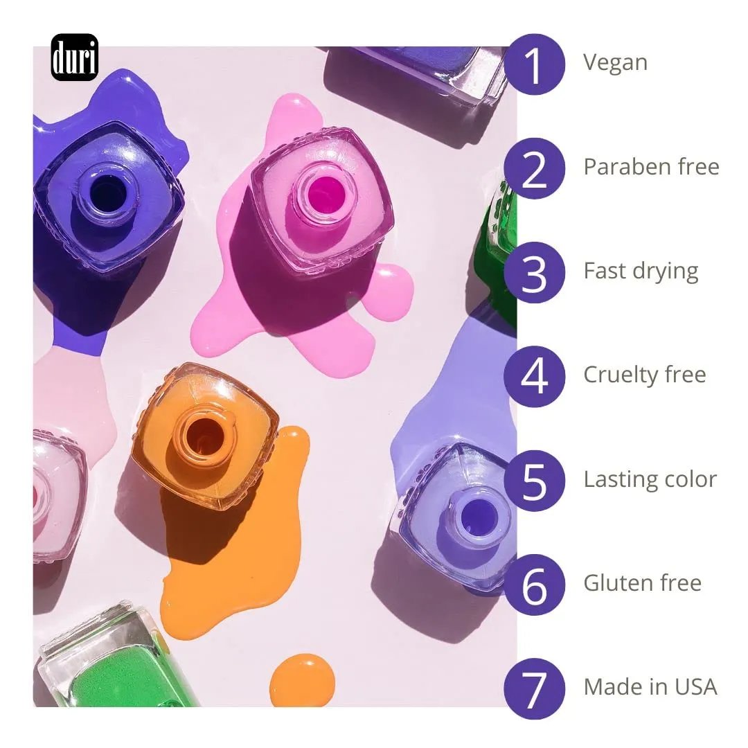 duri Nail Polish, 111S Sleeping Beauty Indigo, Pastel Lavender Purple, Opaque, 0.5 fl.oz.