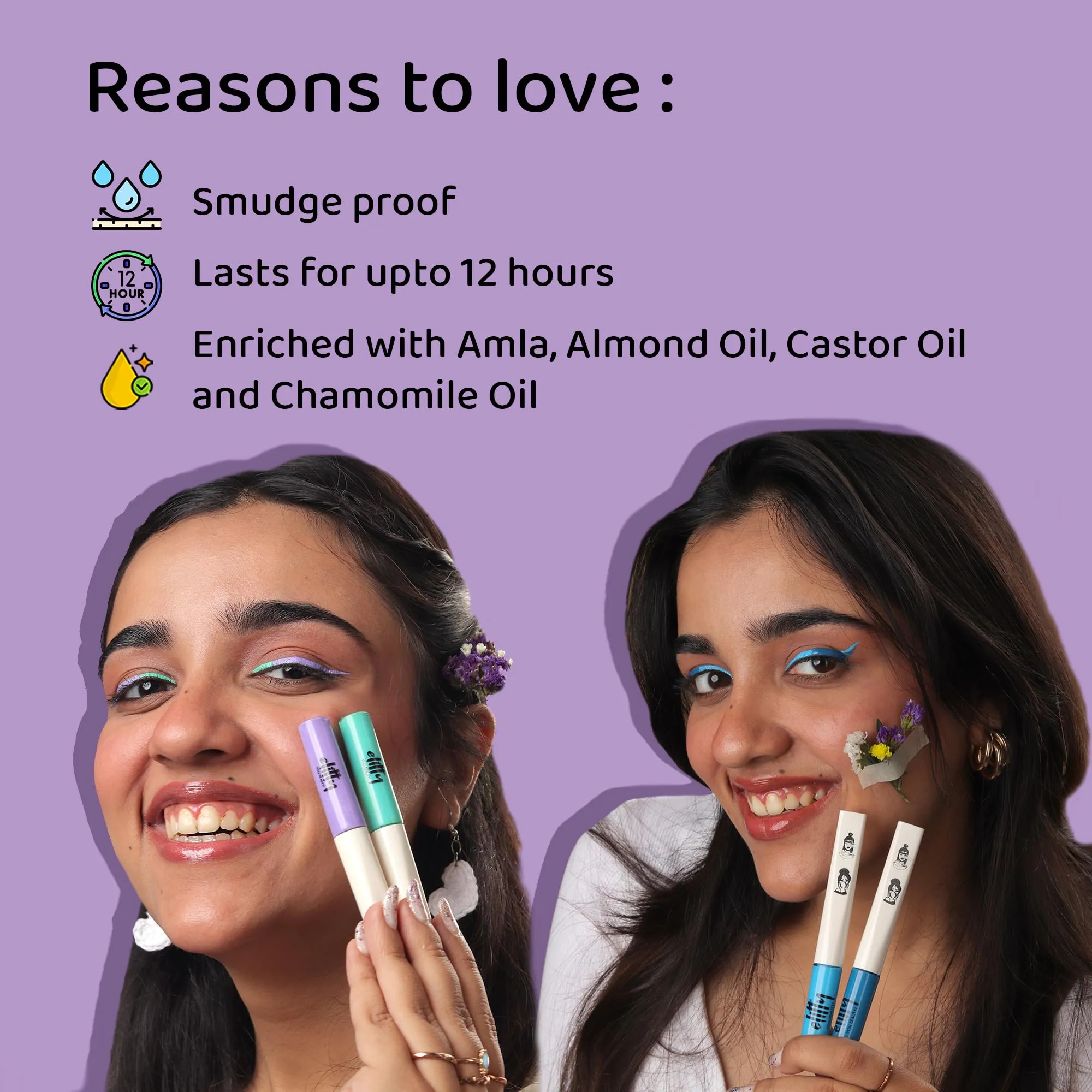 Elitty Tan Pop Colour Eyeliner, Matte Finish | Long Lasting, Water Proof, Smudge Proof | Amla and Almond oil enriched| Vegan & Cruelty Free, Easy Application, Liquid Eyeliner (Manifestation) - 4ml