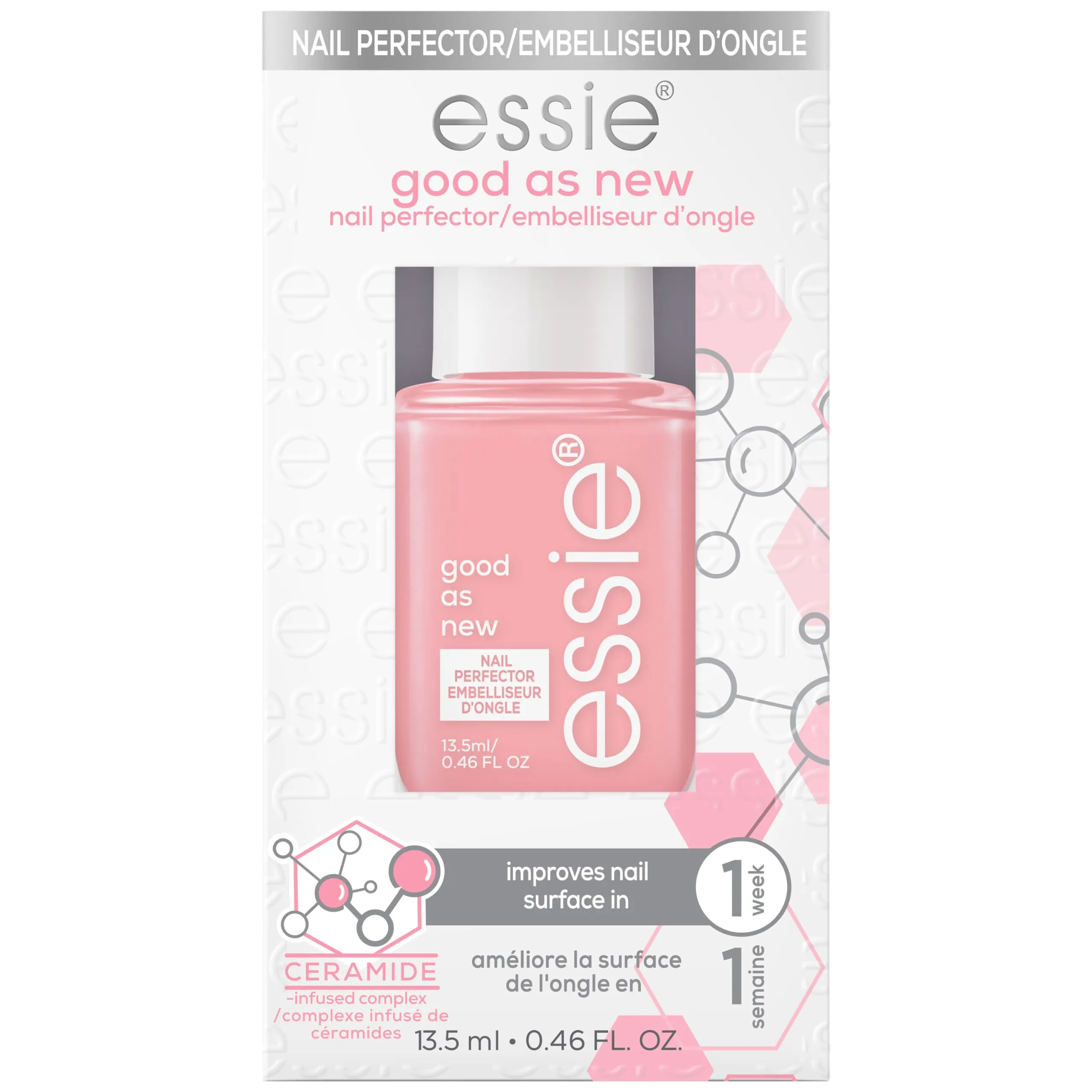 essie Nail Care, Ceramide-Infused Nail Treatment, Vegan, Good As New Nail Concealer & Perfector, 0.46 Fl Oz