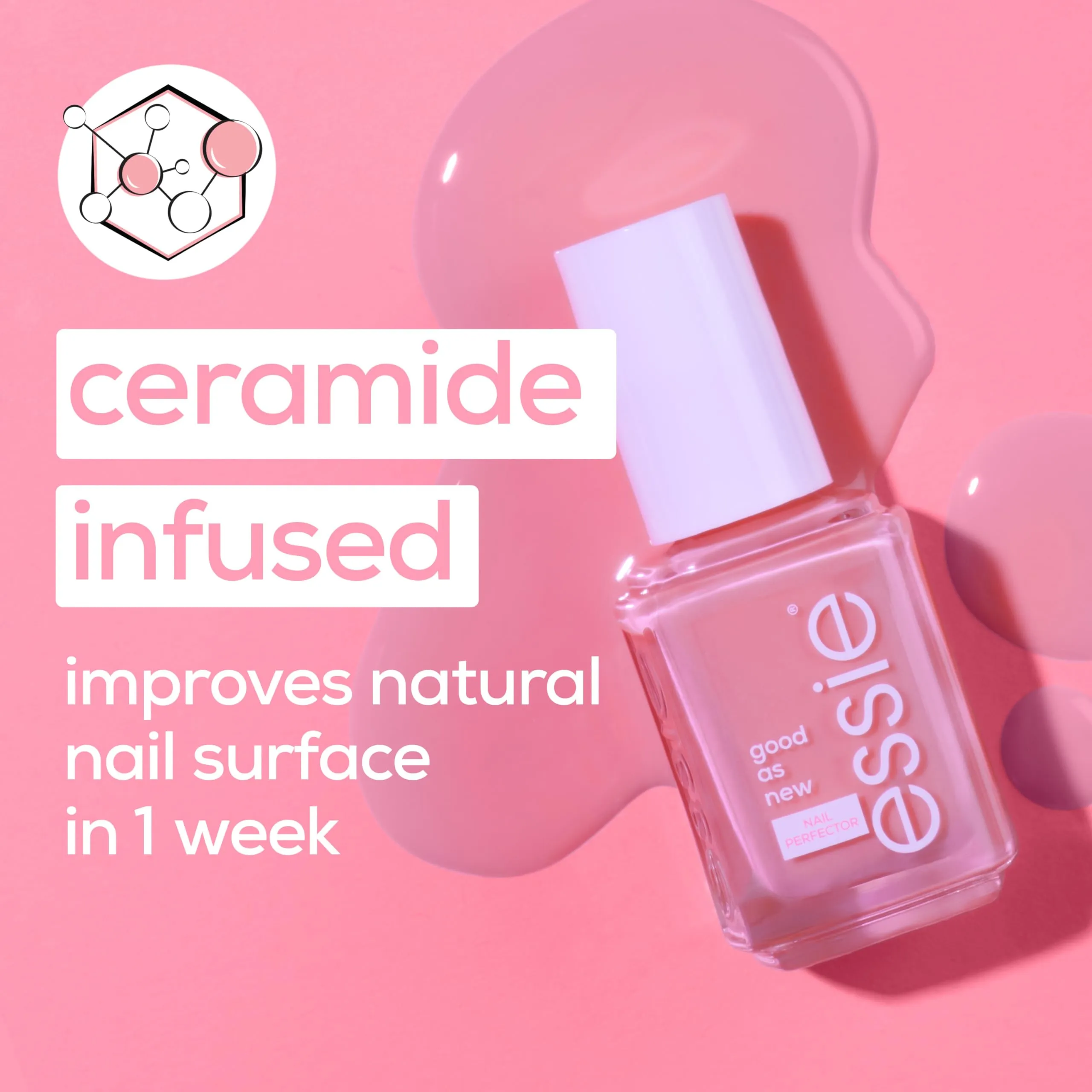 essie Nail Care, Ceramide-Infused Nail Treatment, Vegan, Good As New Nail Concealer & Perfector, 0.46 Fl Oz