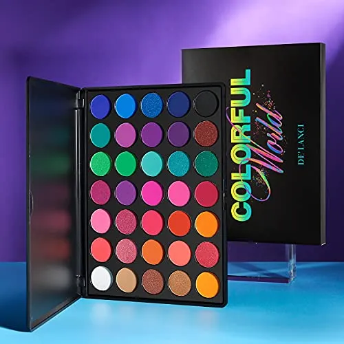Eyeshadow Palette, 35 Bright Colors Matte Shimmer Eyeshadow Makeup Pallete - Long lasting and High Pigment Silky Powder Eye Shadow Cosmetics Set #35E