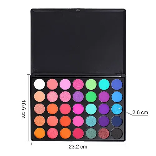 Eyeshadow Palette, 35 Bright Colors Matte Shimmer Eyeshadow Makeup Pallete - Long lasting and High Pigment Silky Powder Eye Shadow Cosmetics Set #35E