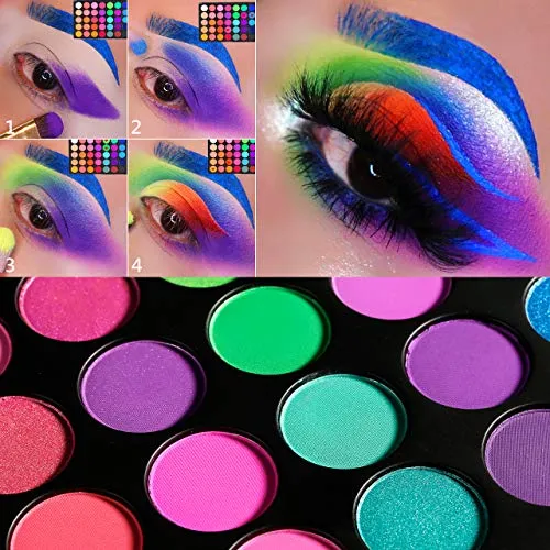 Eyeshadow Palette, 35 Bright Colors Matte Shimmer Eyeshadow Makeup Pallete - Long lasting and High Pigment Silky Powder Eye Shadow Cosmetics Set #35E