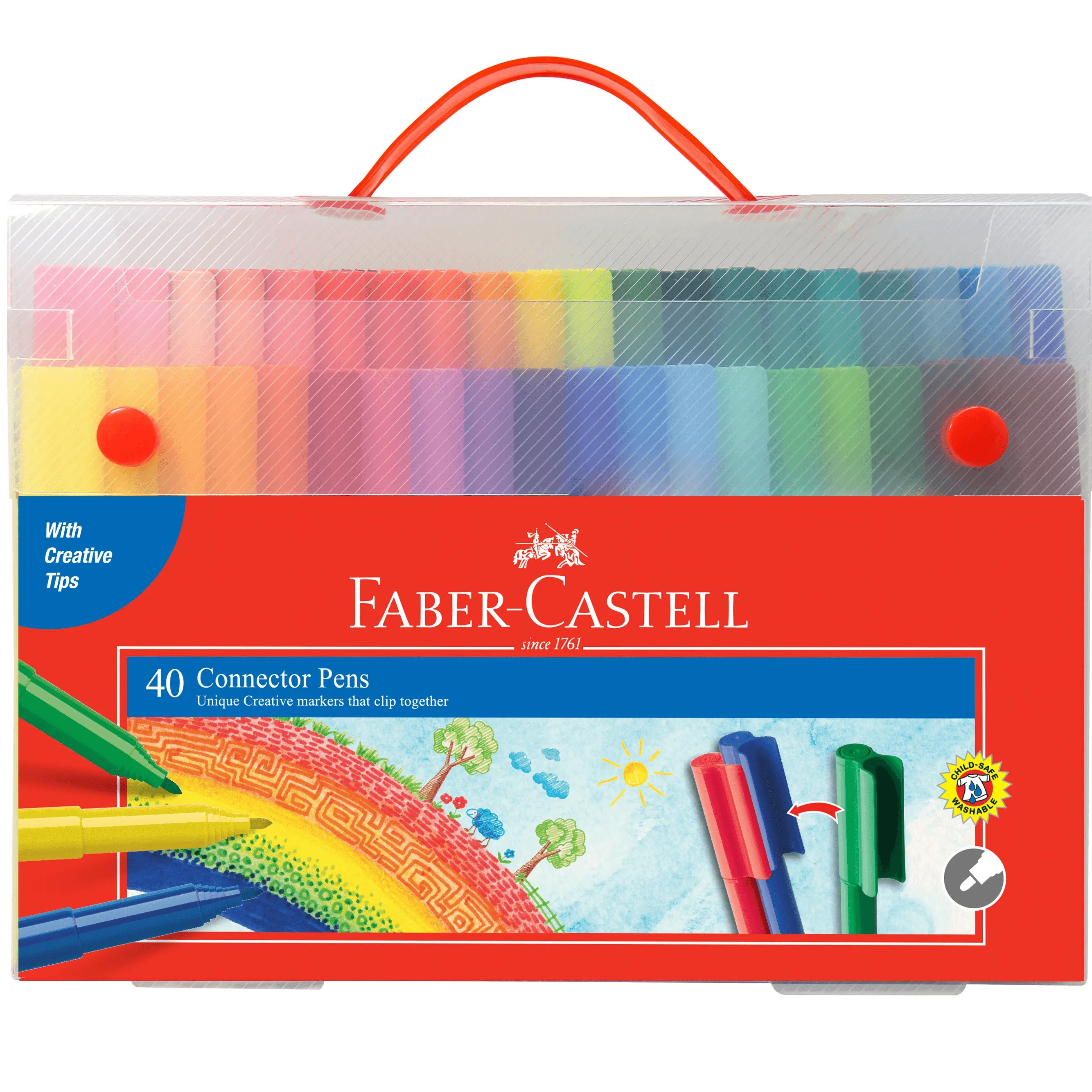Faber-Castell 40 Connector Pens Markers Gift Case
