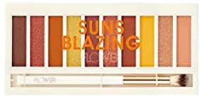 FLOWER BEAUTY Shimmer & Shade Eyeshadow Palette | 10 Mix-and-Match Matte & Shimmery Shades | Eye Makeup with Brush Included | Cruelty Free (Sun's Blazing)