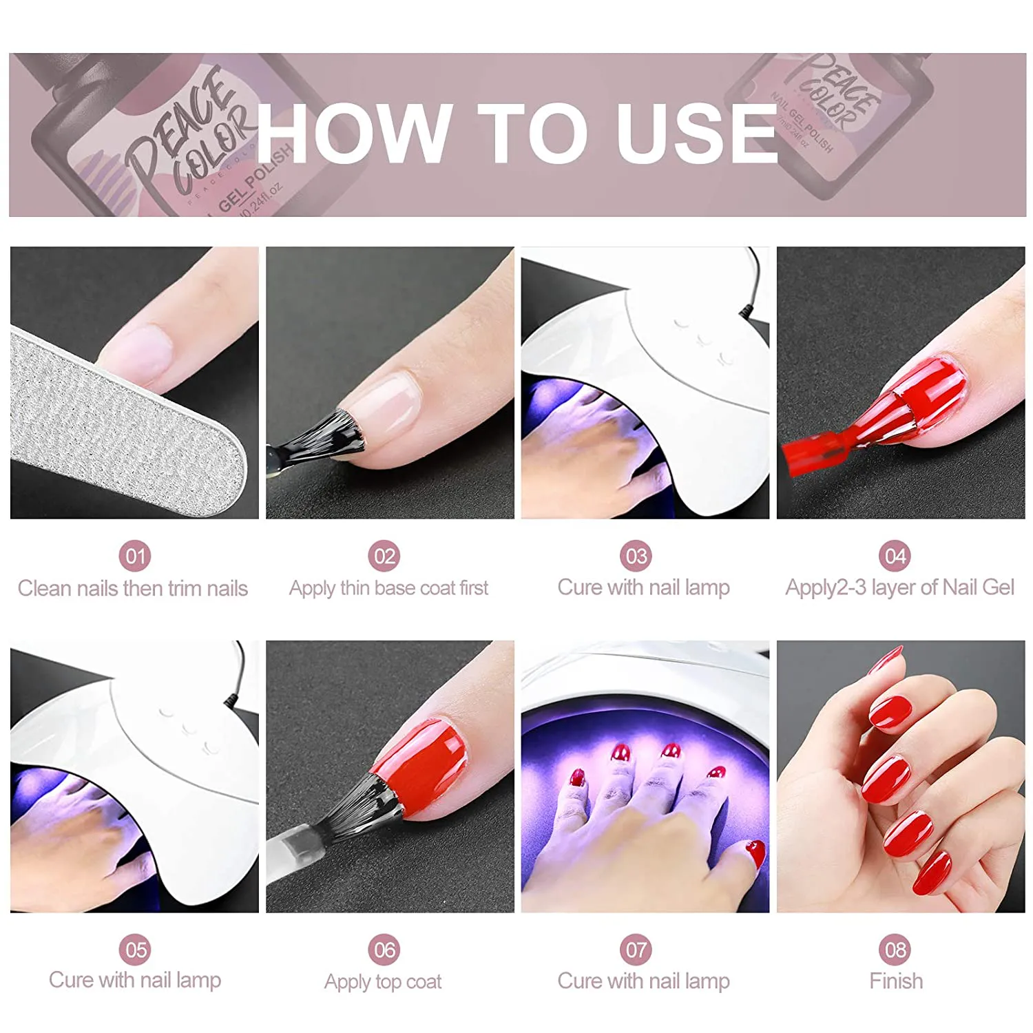 Gel Nail Polish Kit with UV Light 20 Colors Professional Gel Nail Polish Set No Wipe Base Top Coat 24W UV LED Nail Lamp for Nails Manicure Tools Nail Art Set