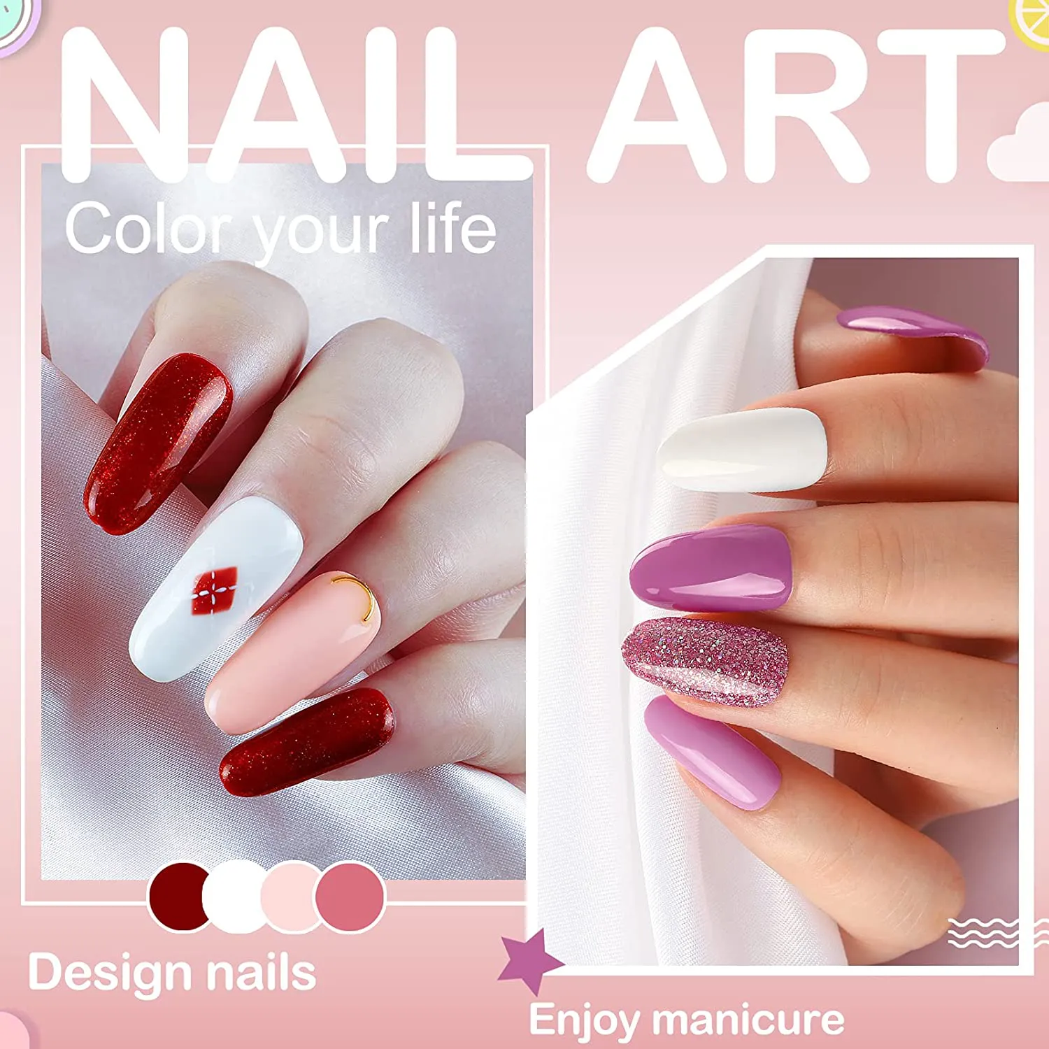 Gel Nail Polish Kit with UV Light 20 Colors Professional Gel Nail Polish Set No Wipe Base Top Coat 24W UV LED Nail Lamp for Nails Manicure Tools Nail Art Set