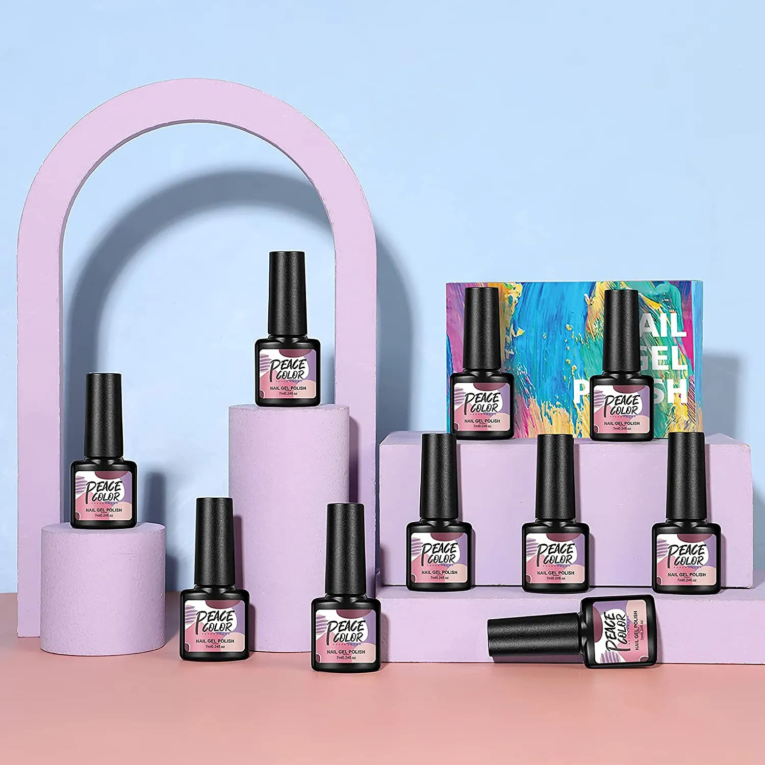 Gel Nail Polish Kit with UV Light 20 Colors Professional Gel Nail Polish Set No Wipe Base Top Coat 24W UV LED Nail Lamp for Nails Manicure Tools Nail Art Set