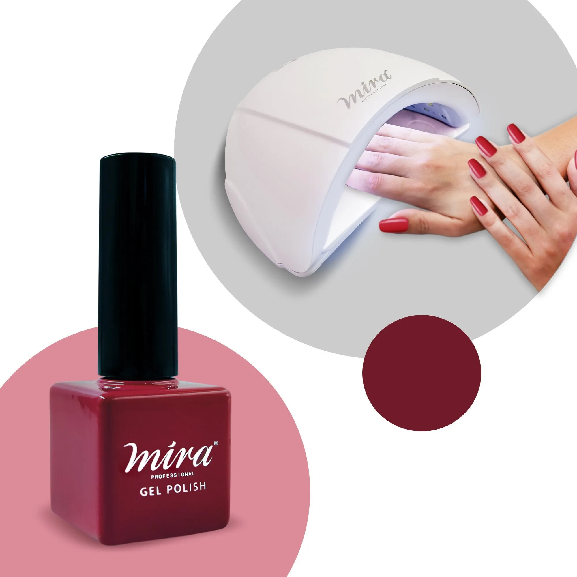 Mira Nail Gel Polish Wine Red 10ml