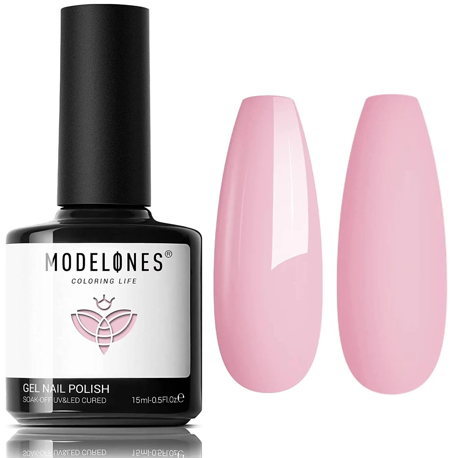 Modelones Gel Nail Polish, 15ML Black Color Gel Polish 1 Pcs Soak Off LED All Seasons Black Nail Polish Gel Starter Professional Salon Manicure Nail Art Home DIY