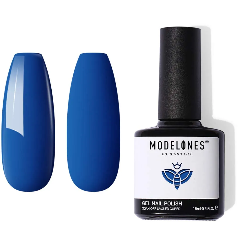Modelones Gel Nail Polish, 15ML Black Color Gel Polish 1 Pcs Soak Off LED All Seasons Black Nail Polish Gel Starter Professional Salon Manicure Nail Art Home DIY