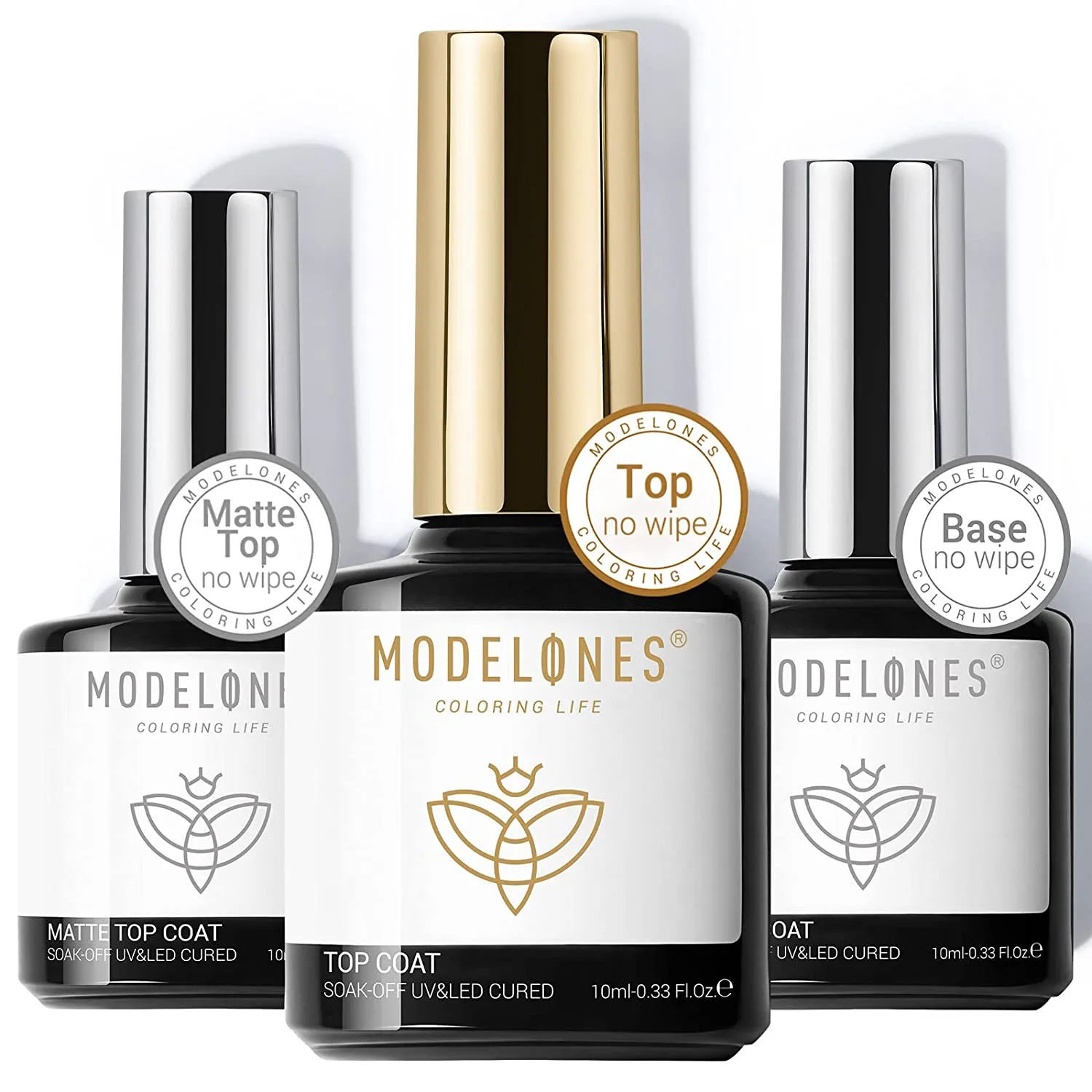 Modelones Gel Nail Polish, 15ML Black Color Gel Polish 1 Pcs Soak Off LED All Seasons Black Nail Polish Gel Starter Professional Salon Manicure Nail Art Home DIY