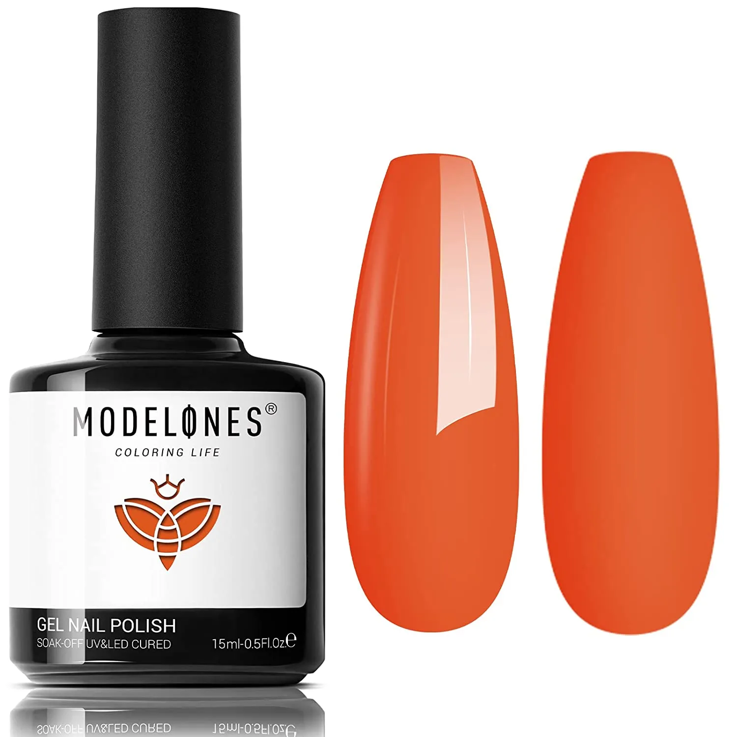 Modelones Gel Nail Polish, 15ML Black Color Gel Polish 1 Pcs Soak Off LED All Seasons Black Nail Polish Gel Starter Professional Salon Manicure Nail Art Home DIY