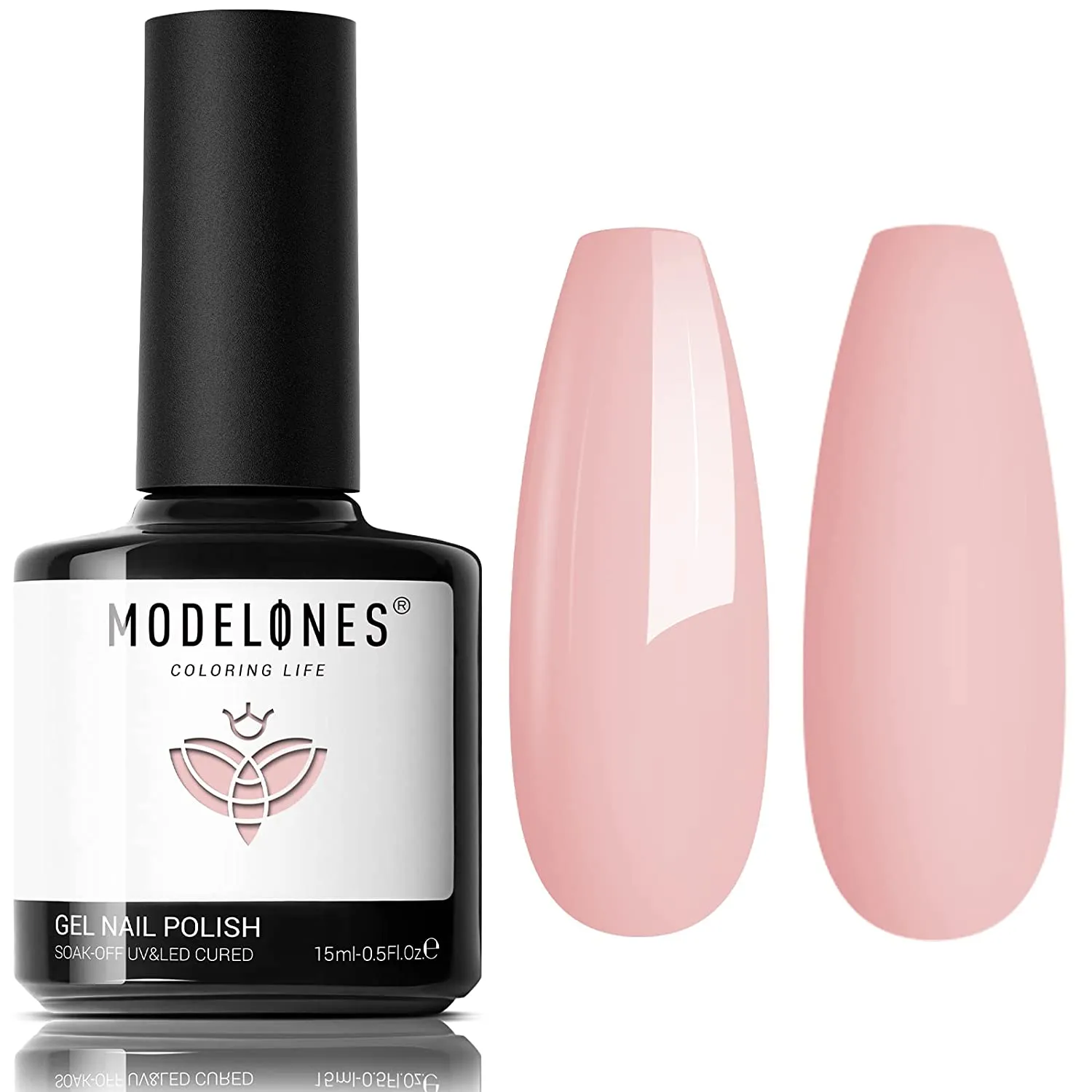 Modelones Gel Nail Polish, 15ML Black Color Gel Polish 1 Pcs Soak Off LED All Seasons Black Nail Polish Gel Starter Professional Salon Manicure Nail Art Home DIY