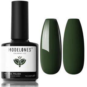 Modelones Gel Nail Polish, 15ML Black Color Gel Polish 1 Pcs Soak Off LED All Seasons Black Nail Polish Gel Starter Professional Salon Manicure Nail Art Home DIY