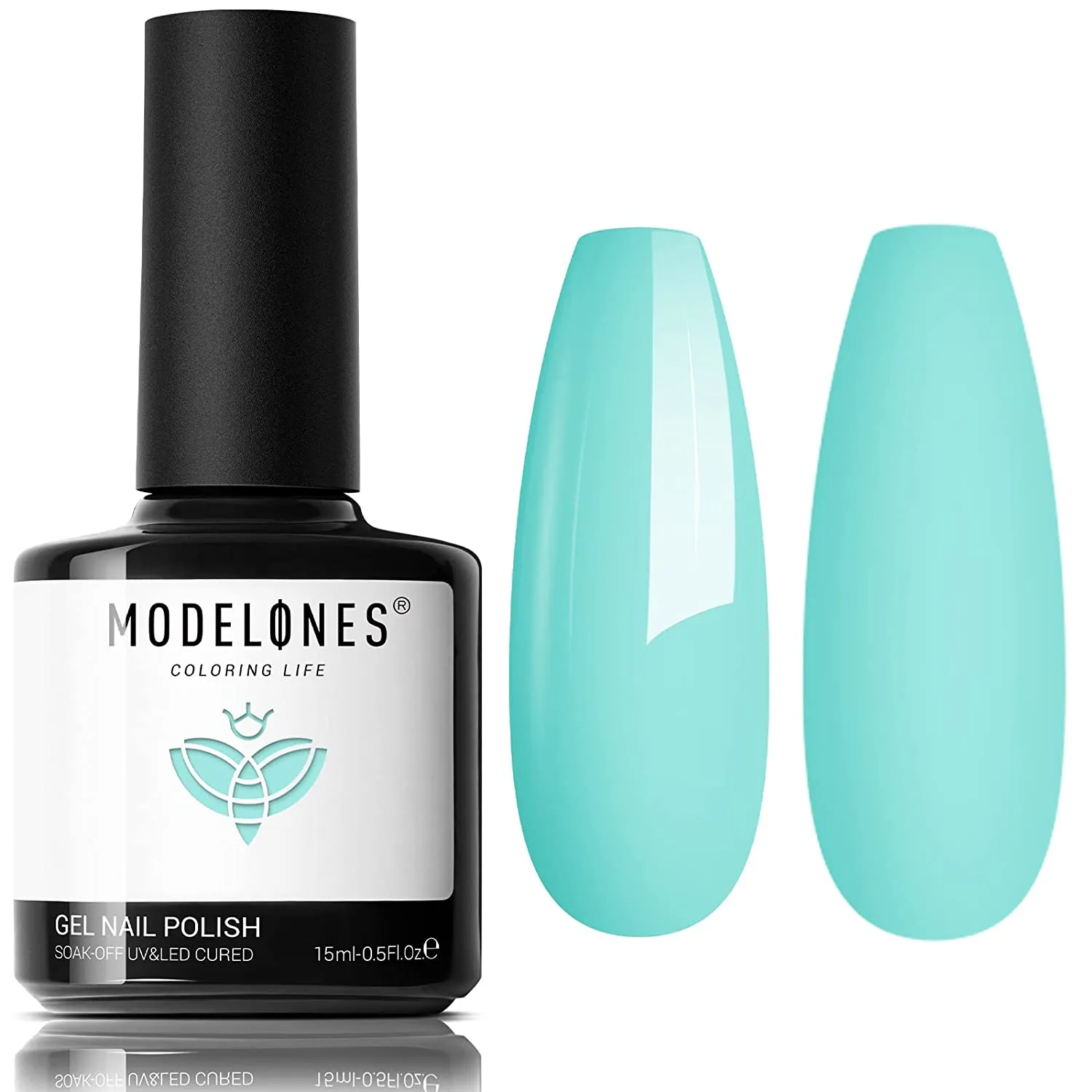 Modelones Gel Nail Polish, 15ML Black Color Gel Polish 1 Pcs Soak Off LED All Seasons Black Nail Polish Gel Starter Professional Salon Manicure Nail Art Home DIY