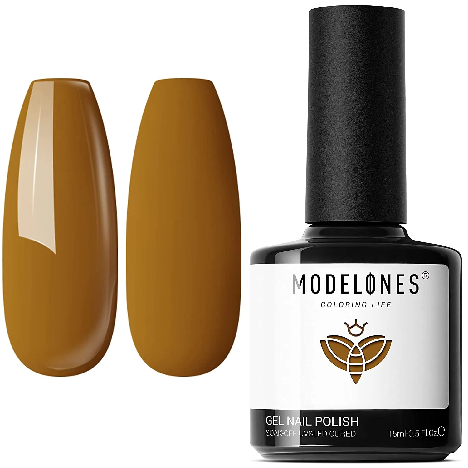 Modelones Gel Nail Polish, 15ML Black Color Gel Polish 1 Pcs Soak Off LED All Seasons Black Nail Polish Gel Starter Professional Salon Manicure Nail Art Home DIY