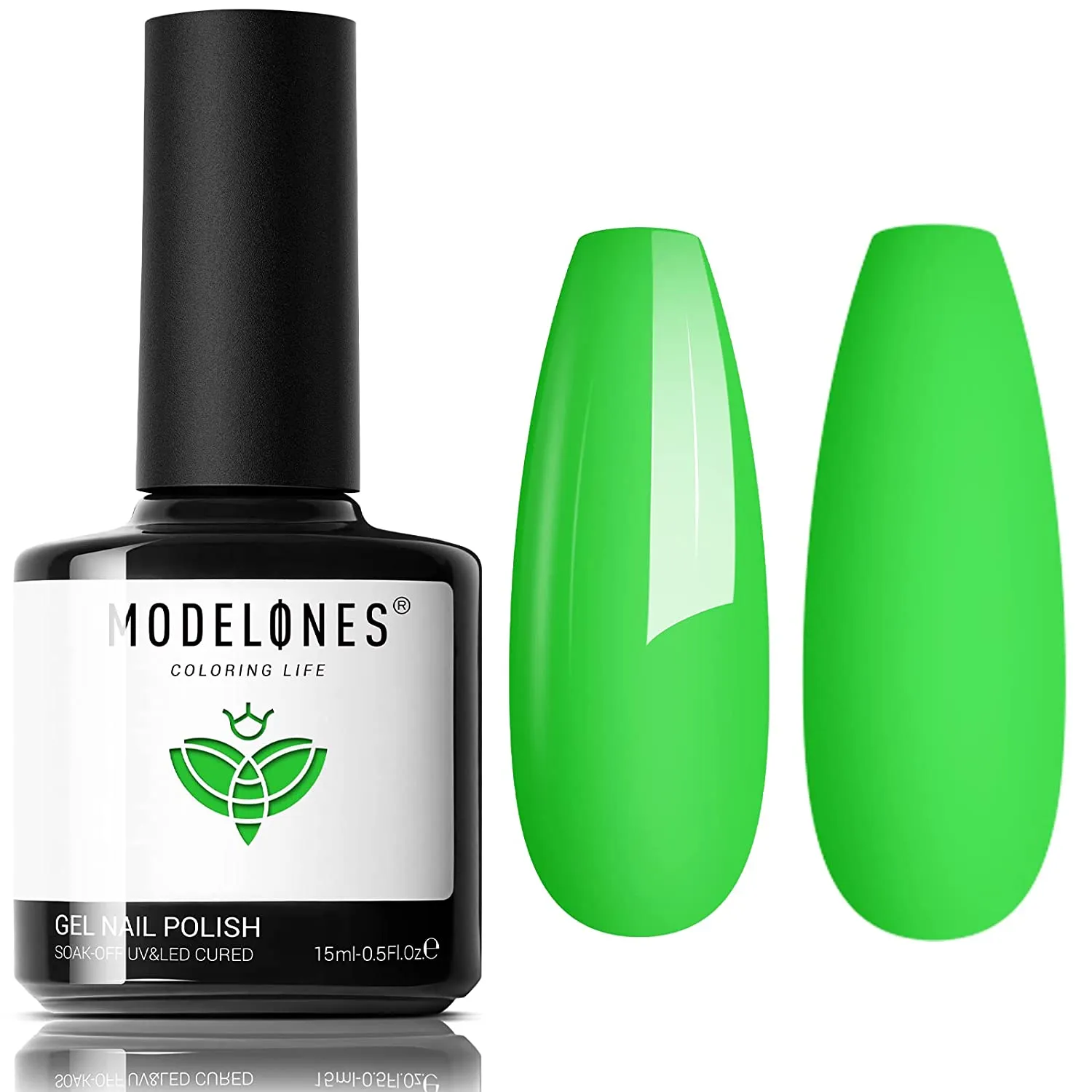 Modelones Gel Nail Polish, 15ML Black Color Gel Polish 1 Pcs Soak Off LED All Seasons Black Nail Polish Gel Starter Professional Salon Manicure Nail Art Home DIY