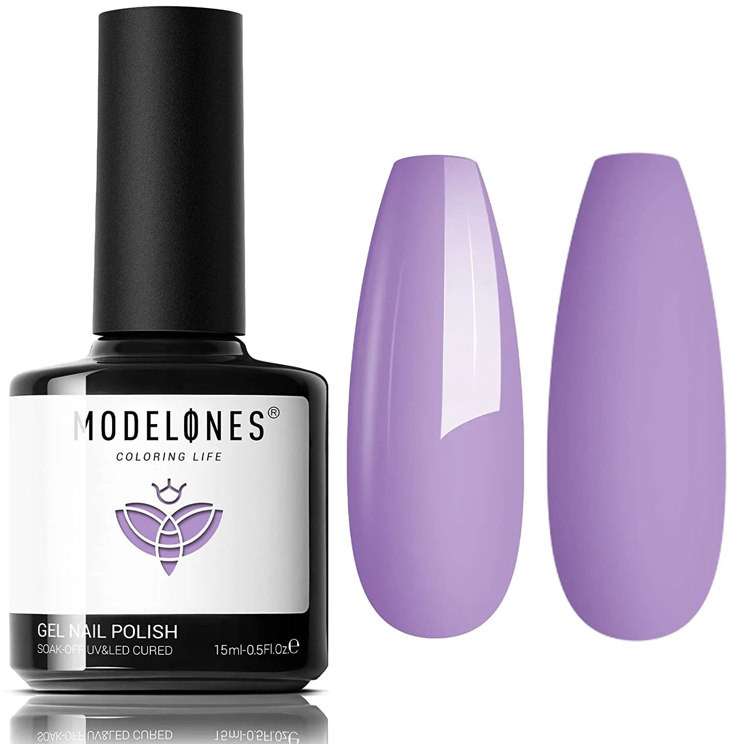Modelones Gel Nail Polish, 15ML Black Color Gel Polish 1 Pcs Soak Off LED All Seasons Black Nail Polish Gel Starter Professional Salon Manicure Nail Art Home DIY