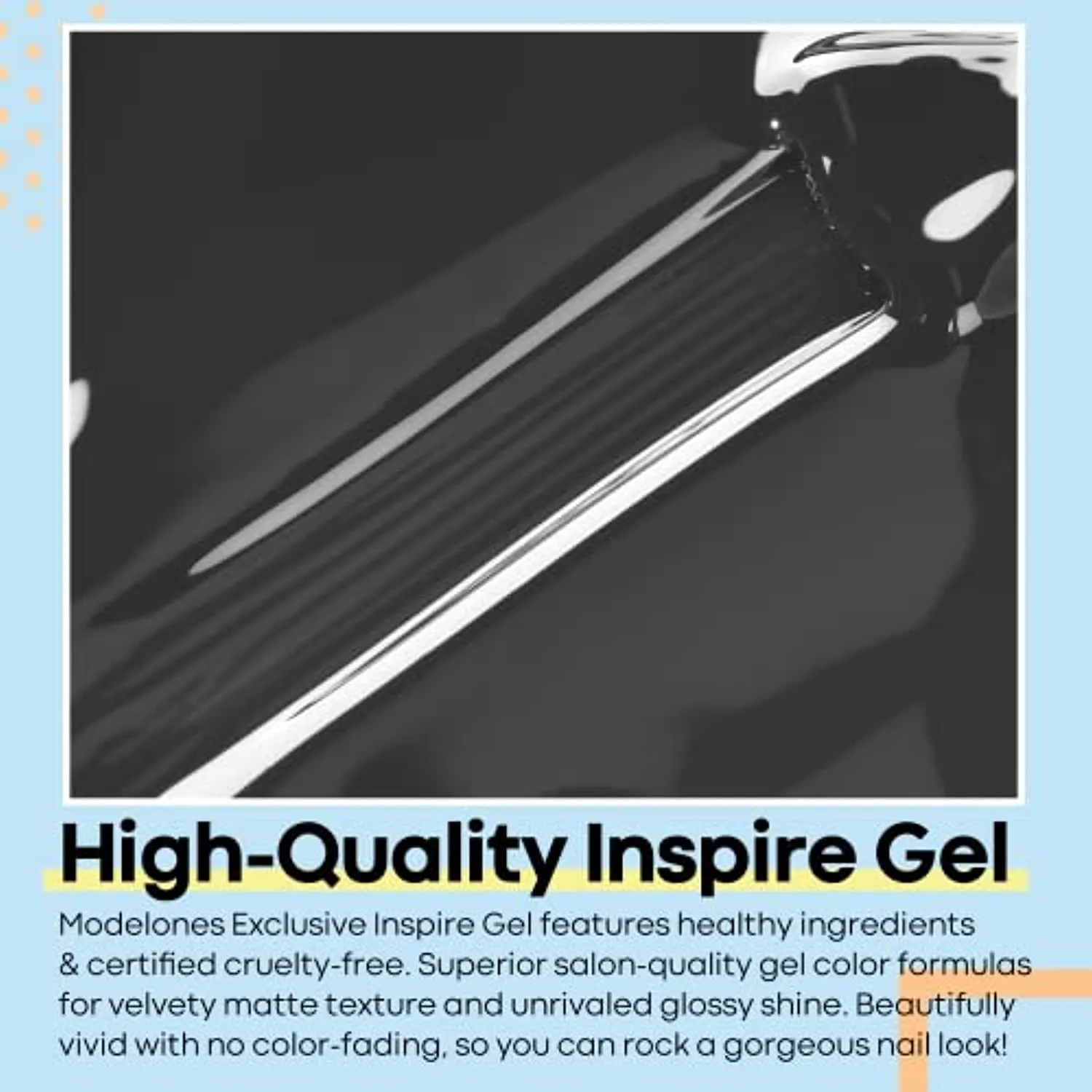 Modelones Gel Nail Polish, 15ML Black Color Gel Polish 1 Pcs Soak Off LED All Seasons Black Nail Polish Gel Starter Professional Salon Manicure Nail Art Home DIY