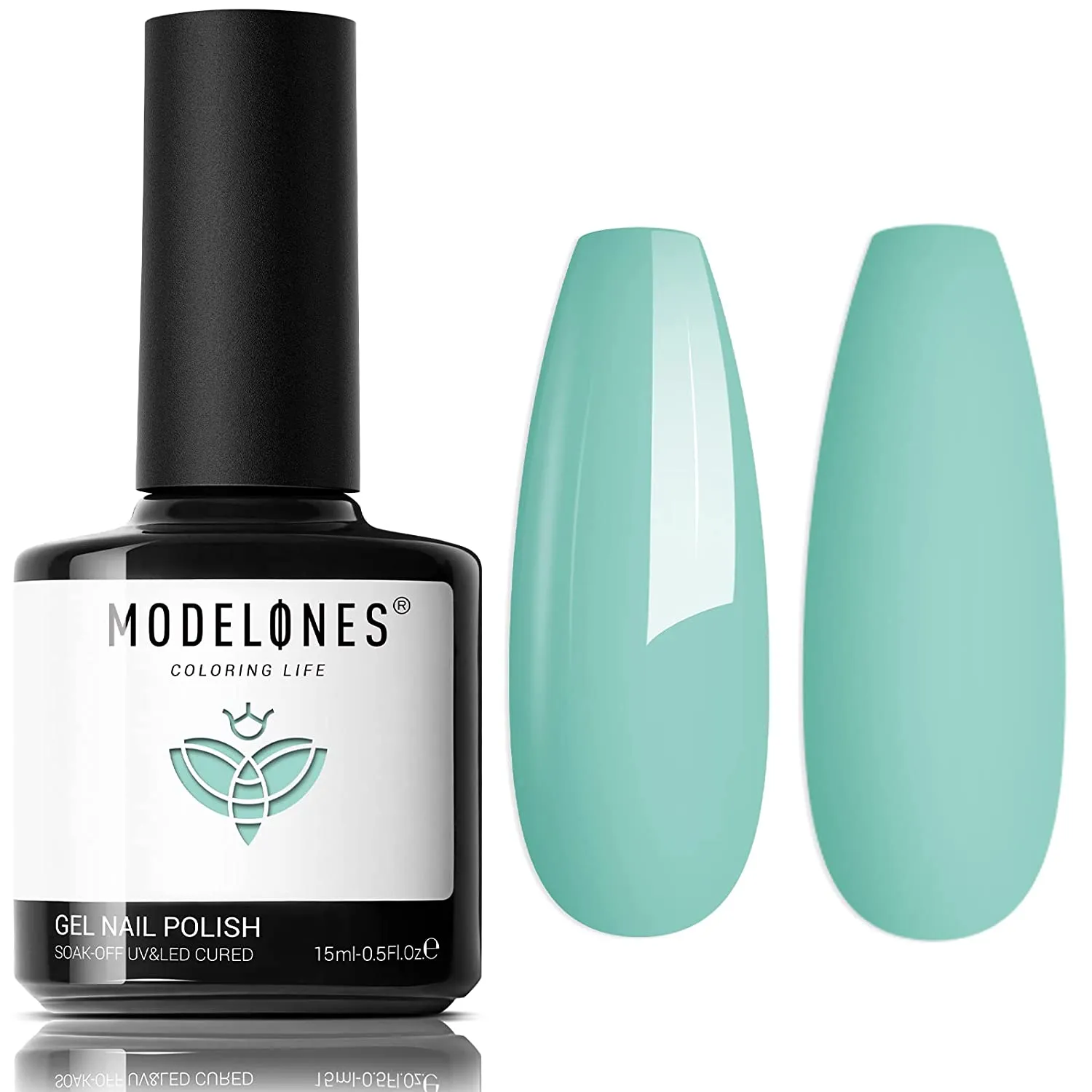 Modelones Gel Nail Polish, 15ML Black Color Gel Polish 1 Pcs Soak Off LED All Seasons Black Nail Polish Gel Starter Professional Salon Manicure Nail Art Home DIY