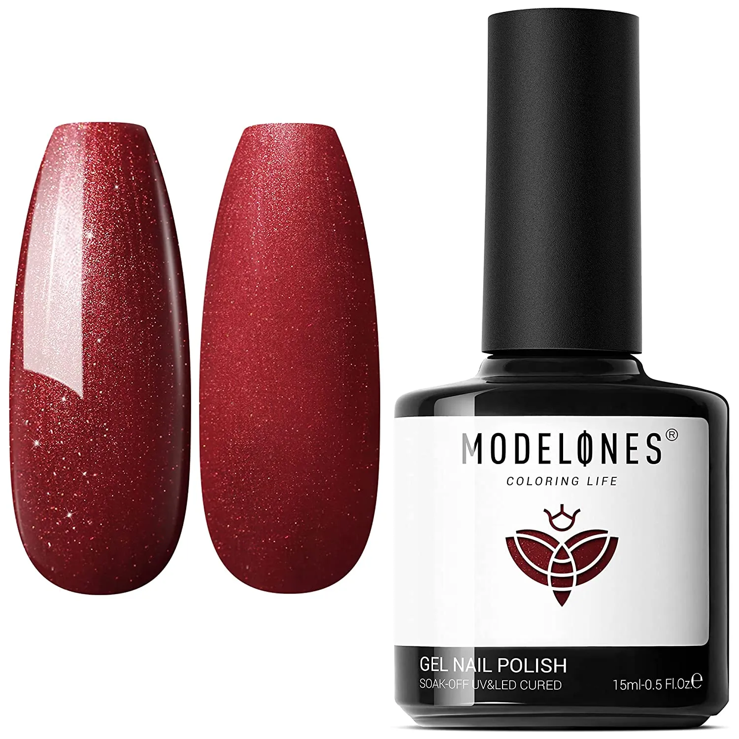 Modelones Gel Nail Polish, 15ML Black Color Gel Polish 1 Pcs Soak Off LED All Seasons Black Nail Polish Gel Starter Professional Salon Manicure Nail Art Home DIY