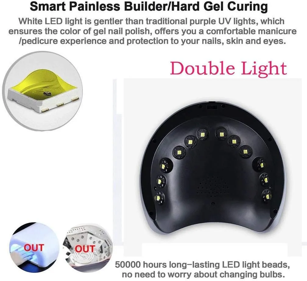 NEW Nail lamp-Portable LED Nail Lamp, Compact Gel Nail Dryer Light Curing LED Gel Nail Polishes Professionally, White