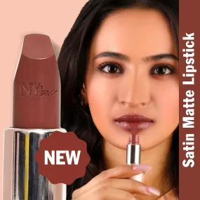 NY Bae Satin Matte Lipstick - Need Nude 08 | Brown | Creamy Satin Finish | High Shine Colour | Hydrating | Long-Lasting | Weightless