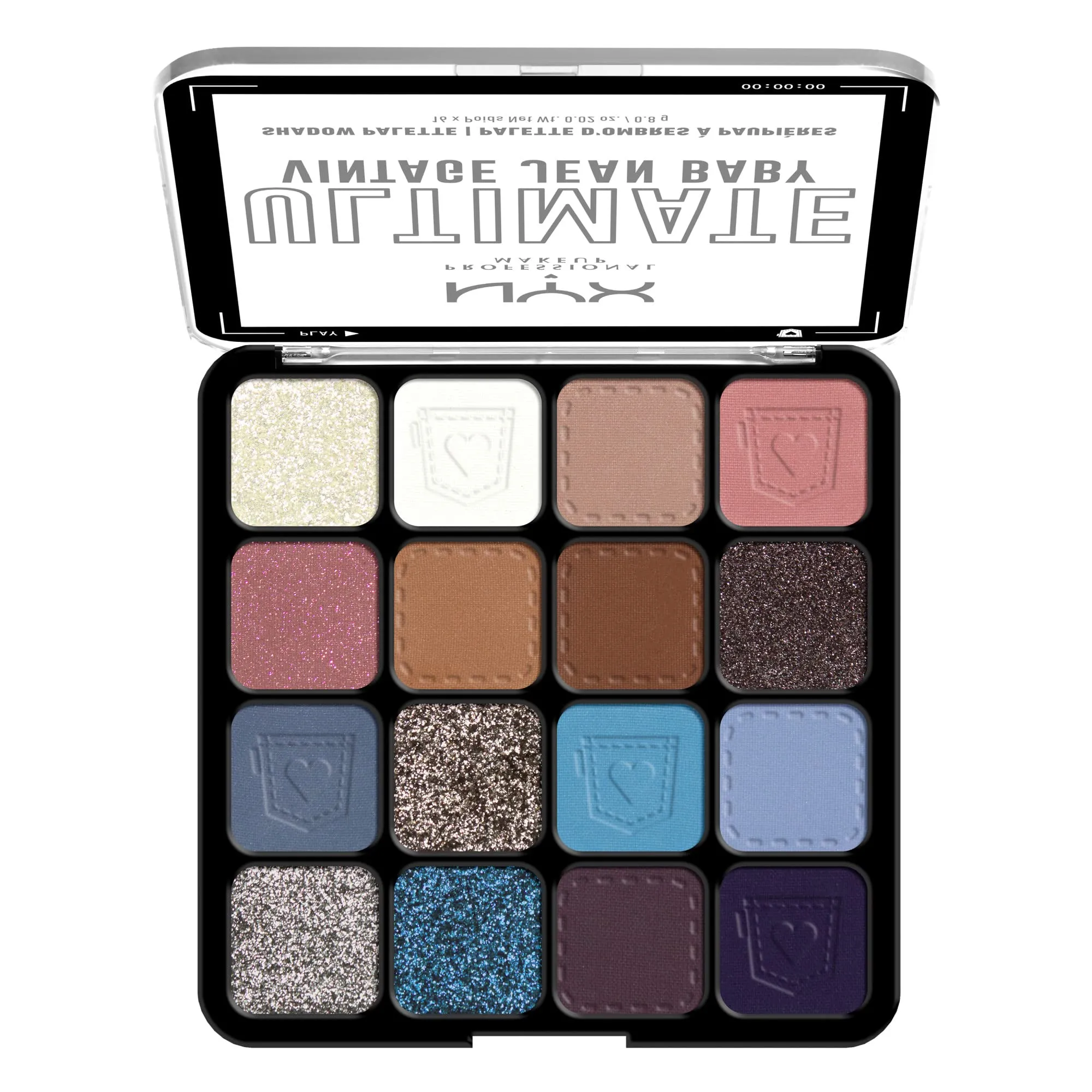 NYX PROFESSIONAL MAKEUP, Ultimate Shadow Palette, 16-shade Eyeshadow Palette, Vegan Formula - Vintage Jean Baby