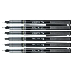 Pilot Precise V5 Black Extra Fine Rolling Ball Pen 0.5mm 6 Count