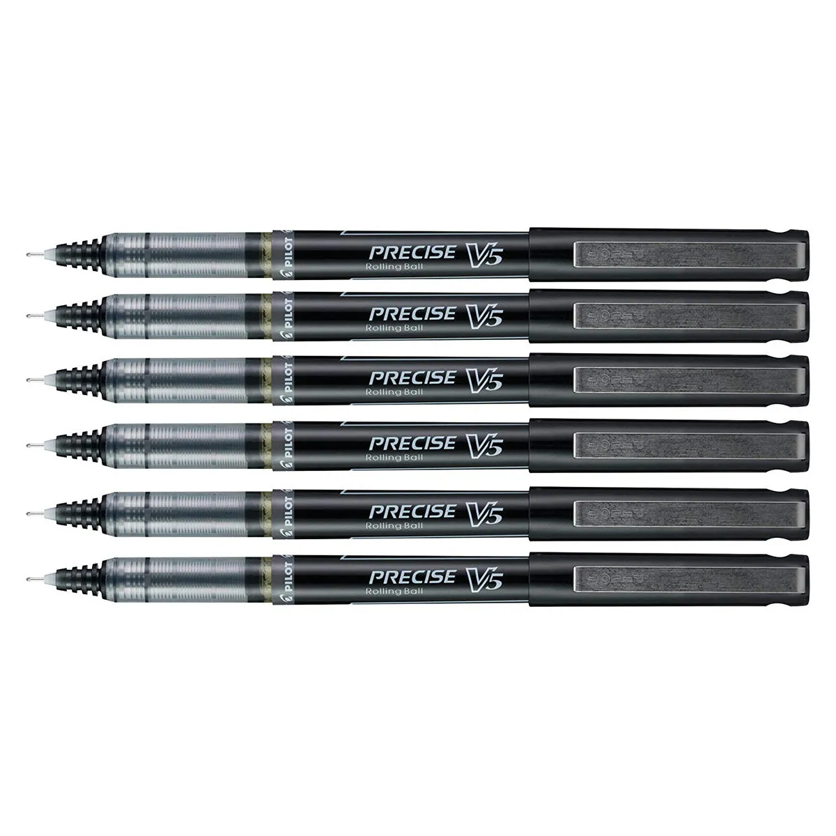 Pilot Precise V5 Black Extra Fine Rolling Ball Pen 0.5mm 6 Count