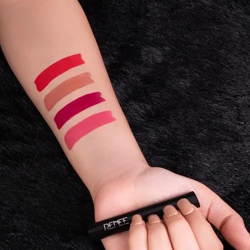 RENEE Very Matte - Pack of 4 Matte Lipsticks | Intense Color Pay Off, Full Coverage Long Lasting Weightless Velvety Formula
