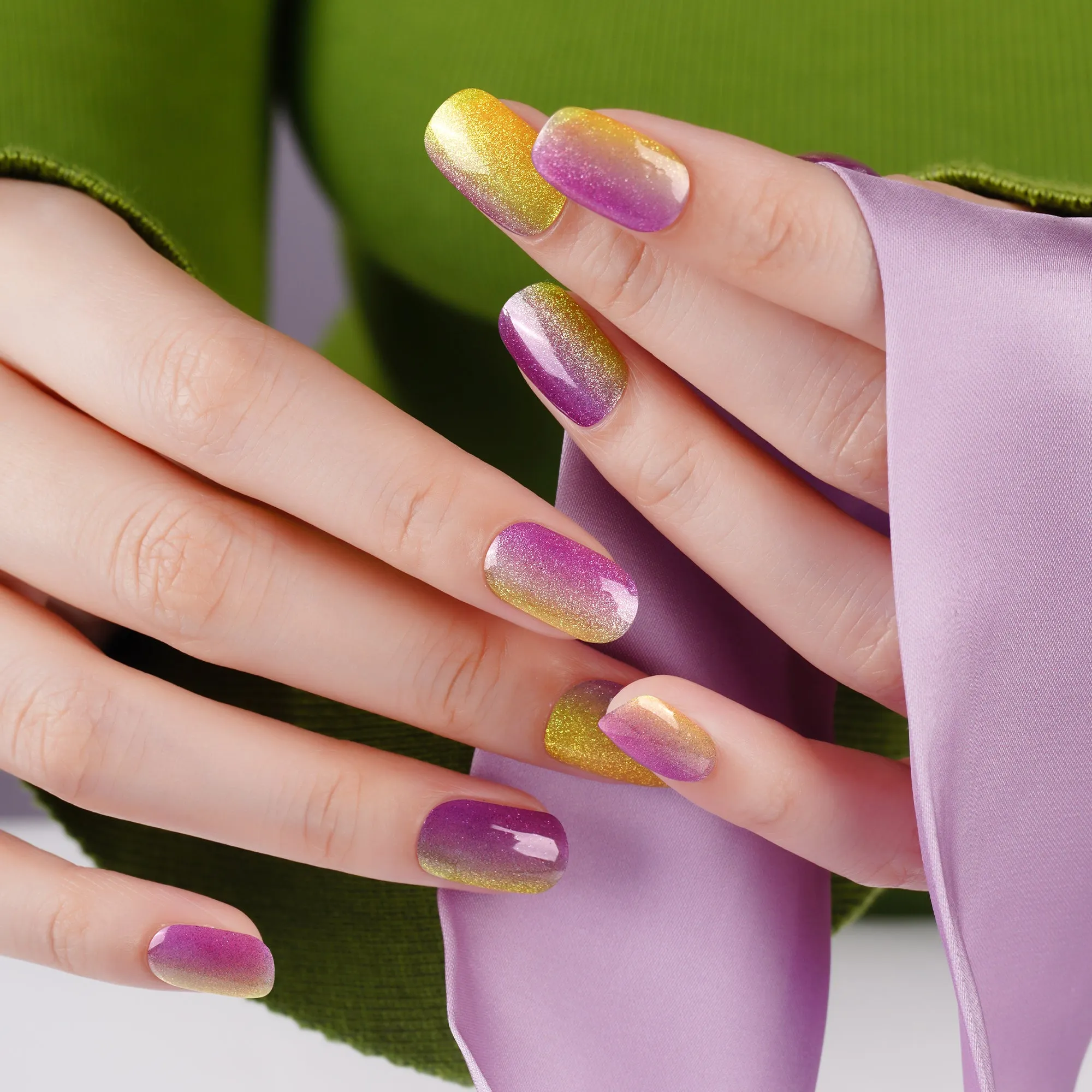 Sunset Shimmer Semi-Cured Gel Nail Strips | Lavender Breeze - 2624