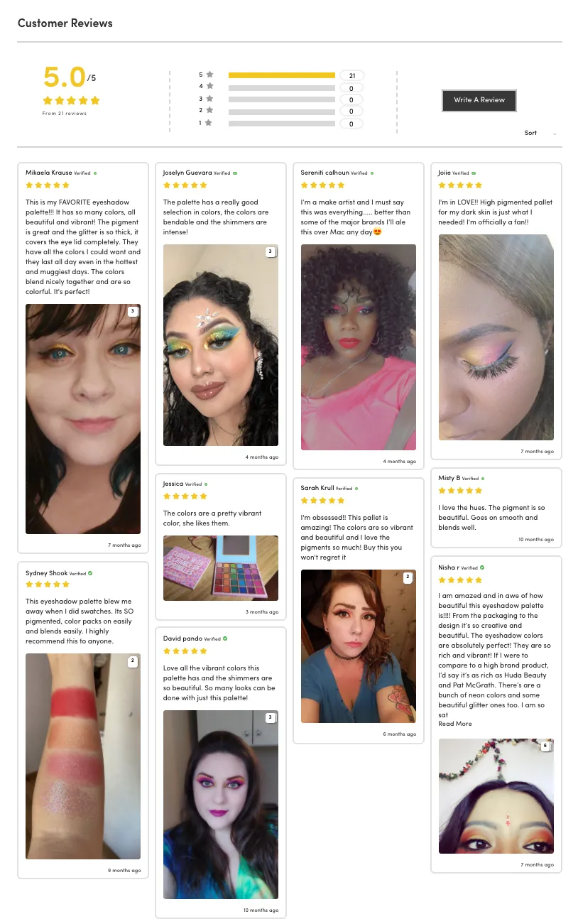 Tintark Cloudy with a Chance of Sprinkles 30 Colour Eye Shadow