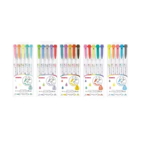 Zebra Mildliner Double-Sided Brush Pen - Fine Bullet Tip/Brush Tip - 5 Colour Set